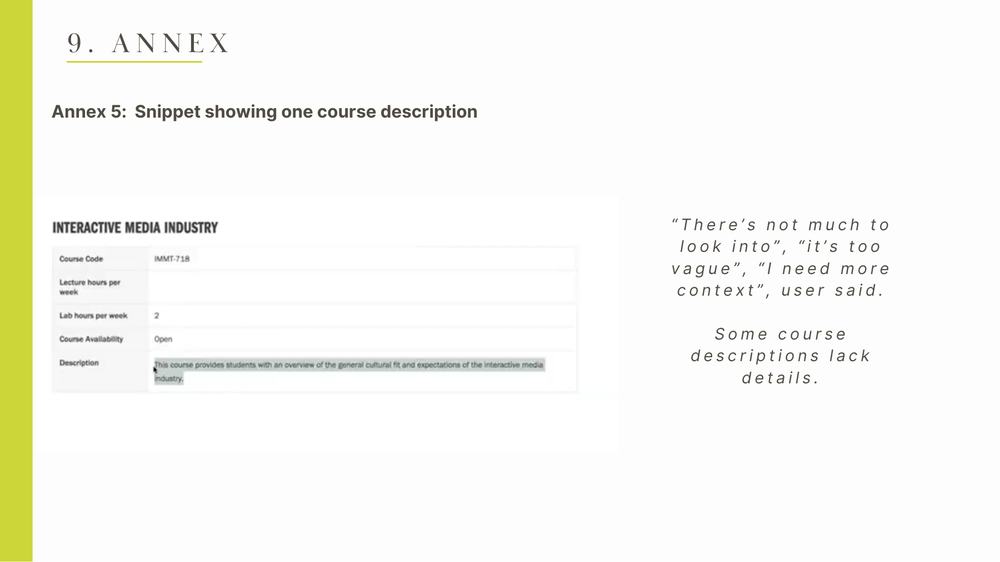 A course description lacking detail