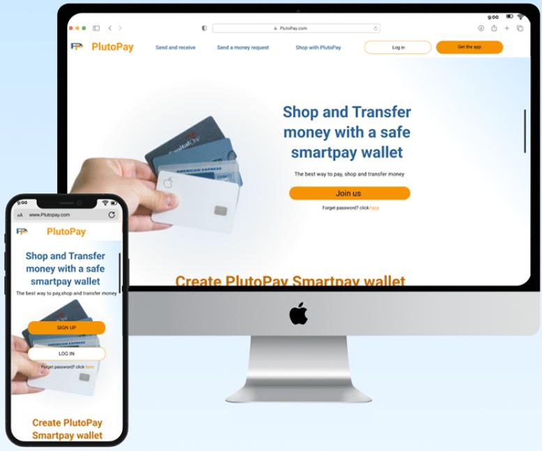 PlutoPay responsive web app